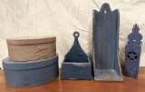 5 Piece Painted Primitive Items Lot