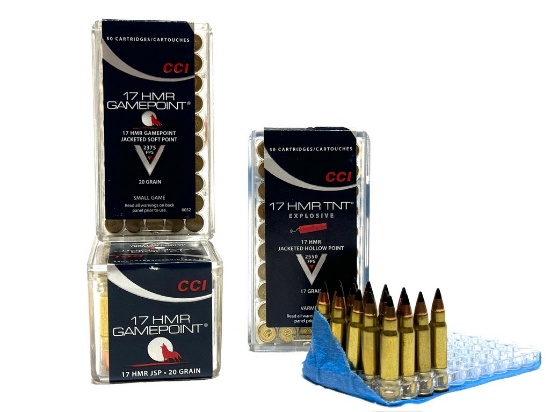 Lot of CCI 17 HMR Ammo(166 rounds)