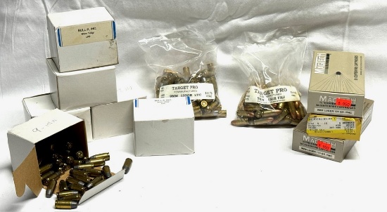 Large Lot of 9MM reloaded Ammo(400+ rounds)+ Brass