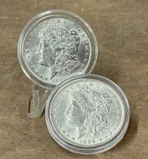 2 1896 Morgan Silver Dollar 90% Silver
