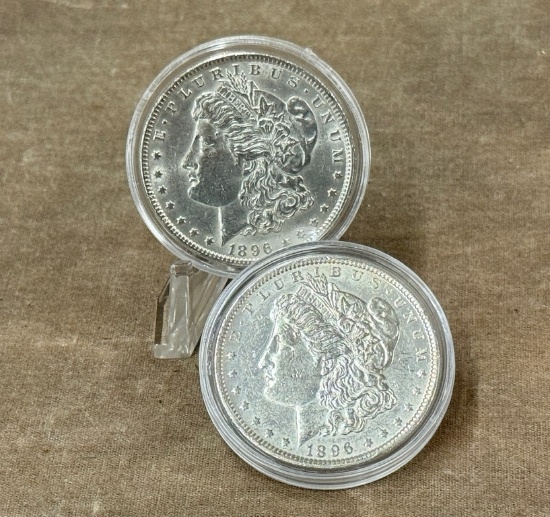2 1896 Morgan Silver Dollar 90% Silver
