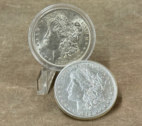 2 1896 Morgan Silver Dollar 90% Silver