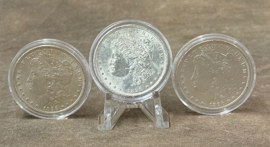 3 1896 Morgan Silver Dollar 90% Silver