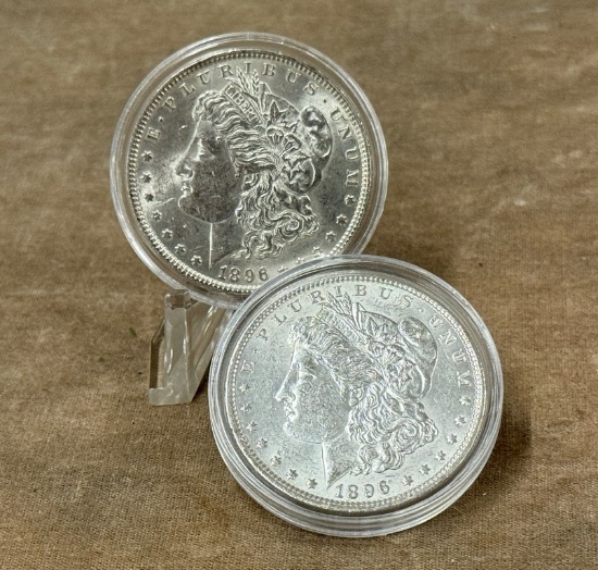 2 1896 Morgan Silver Dollar 90% Silver