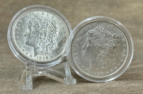 2 1896 Morgan Silver Dollar 90% Silver