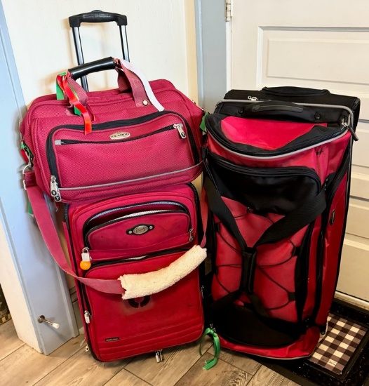 Lot of Two Roll-Around Suitcases