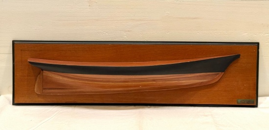 Schooner Half Boat Wooden Model on Board
