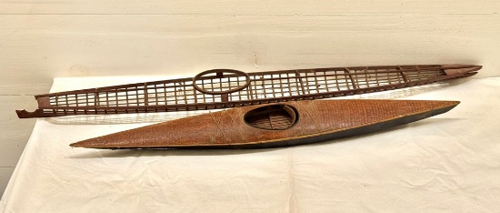 (2) Vintage Wooden Kayak Models