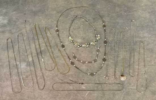 Vintage Gold Chain Costume Necklaces