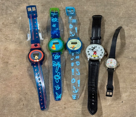 Lot Of Four Disney Watches & Gucci Watch