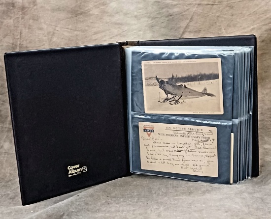 Postcard Album Containing Over 100 Postcards-Military