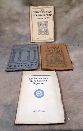 Lot Of 4 Paper Wrapped University Of North Carolina Magazines Early 1900's