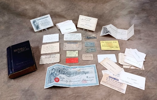 Collection Of Tickets, Name Cards, Business Cards & Other Ephemera Belonging To Karl M Cook
