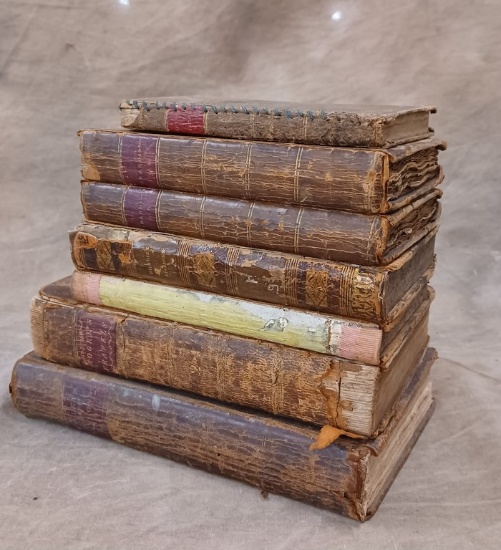 Lot Of Antique Leather Covered Books