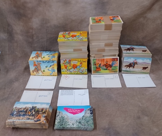 Two Boxes Containing Over 2600 1950's New Old Stock Postcards