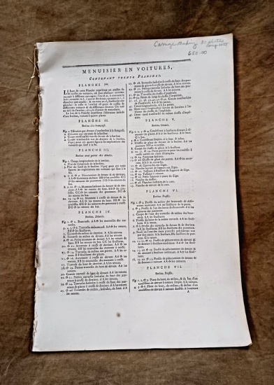 Scarce Set Of 30 Copper Plate Engravings From The Diderot Encyclopedia 1751-1776 Carriage Making