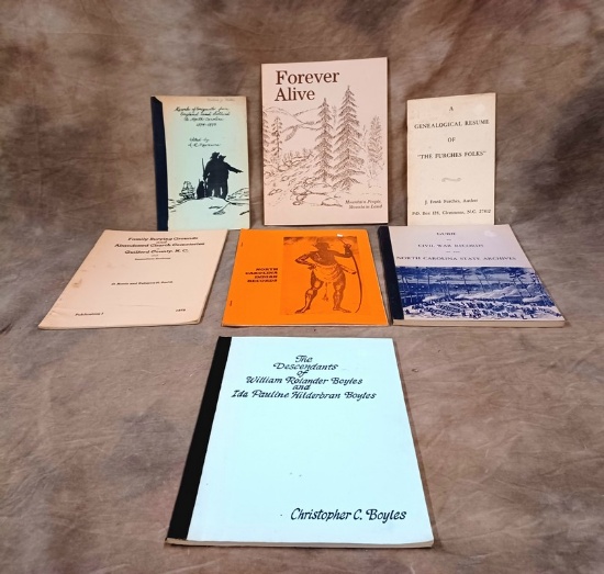 Lot Of Paper Covered Genealogies & Histories Of North Carolina