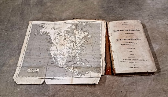 1815 History Of North And South America By Richard Snowden With Fold Out Maps