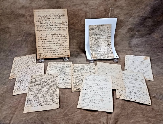 11 Manuscript Sermons Given At Funerals During Civil War And After By Rev. J. D. Shirey