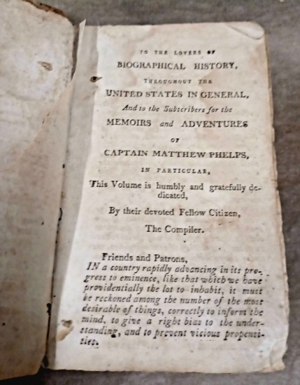 Rare First Edition 1802 Memoirs and Adventures Of Capt. Matthew Phelps From 1773-1780,