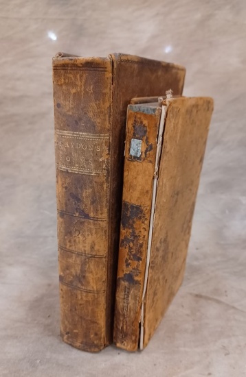 Lot Of 2 Early Leather Bound Books