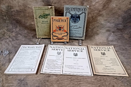 Overland Repair Manual & Four Other Early 1900's Magazines