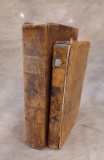Lot Of 2 Early Leather Bound Books