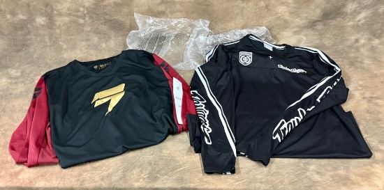 Lot of Two Black Shift and Troy Lee  Motorcycle Jerseys