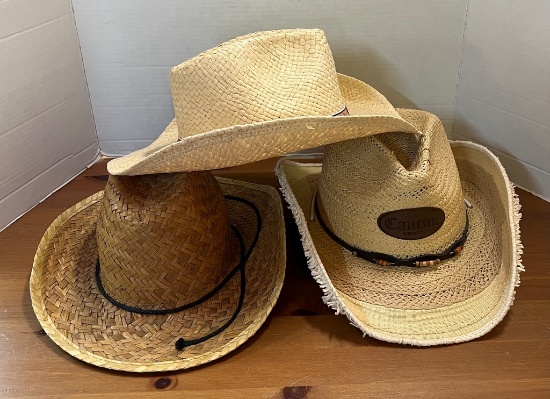 Lot Of Three Straw Hats