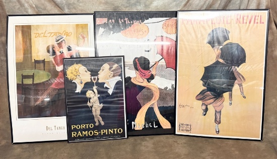 Lot Of Four Vintage Color French Posters/Prints