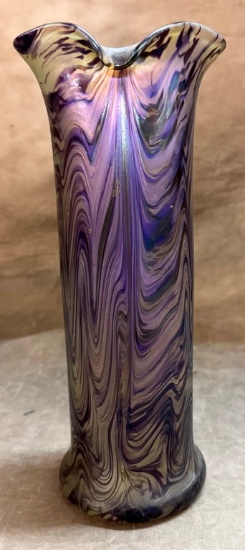 Beautiful Art Glass Loetz/Bohemian Style Vase