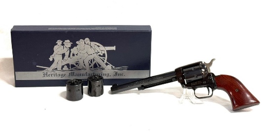 Heritage Rough Rider Blued Finish Revolver Pistol with Three Cylinders