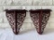 (2) Mahogany Wall Shelves