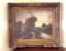 19th Century Landscape Oil On Canvas Painting In Carved Gold Frame