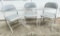 ( 3) Folding Metal Chairs With Padded Seats