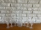 Cut Glass Tall Decanter & Six Pressed Glass Cordials