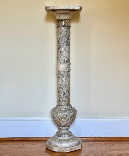 Wonderful Grey Marble Columned Statue Pedestal