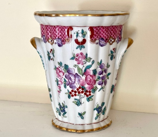 Antique Porcelain De Paris French Botanical Decorated Vase