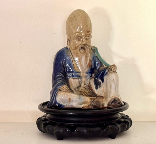 Early Porcelain Figurine Of Chinese God Of Wisdom