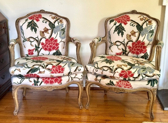 Pair of Vintage French Style  Armchairs