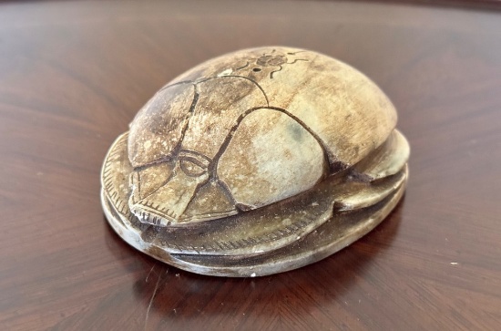 Unique Vintage Carved Mutton Jade Scarab