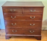 Fine Mahogany English Georgian 2/3 Chest Of Drawers