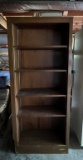 Wood Adjustable Shelf Open Bookcase