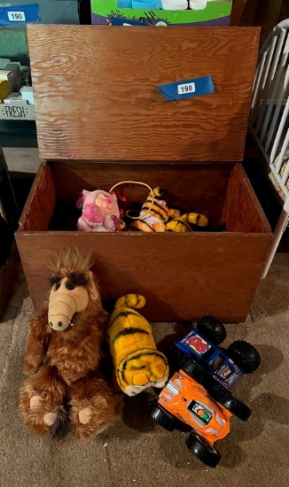 Homemade Toy Box with Hinged Lid