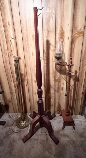 Two Floor Lamps and a Coat Rack