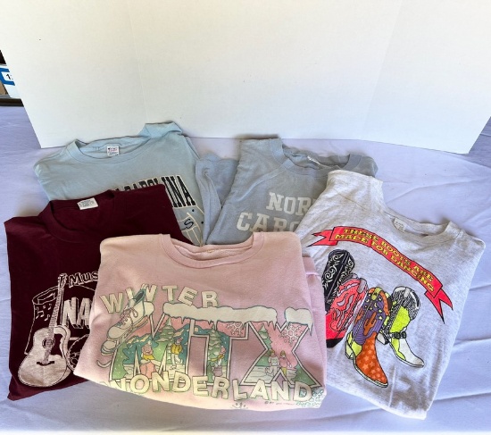 Lot of Four Single Stitch Tees and One Single Stitch Sweatshirt