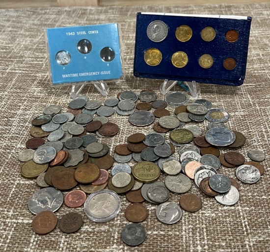 Lot Of Foreign And US Coins