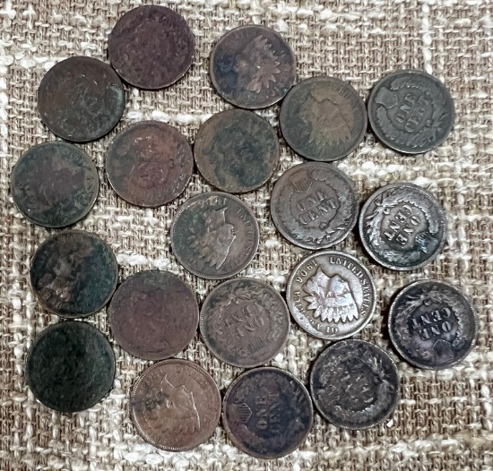 Lot Of 20 Indian Head Pennies
