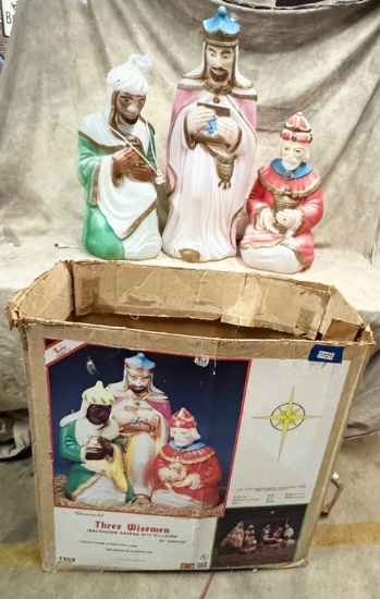 Three Empire Wisemen Blow Molds in Original Boxes