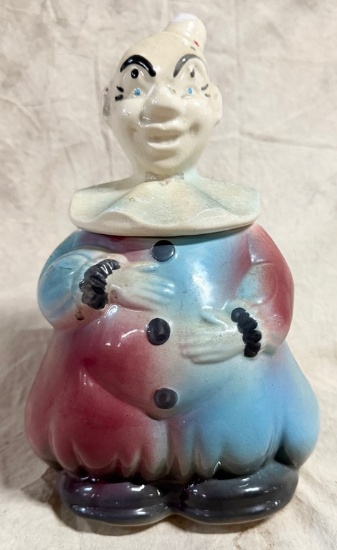 Vintage Clown Cookie Jar Made in USA